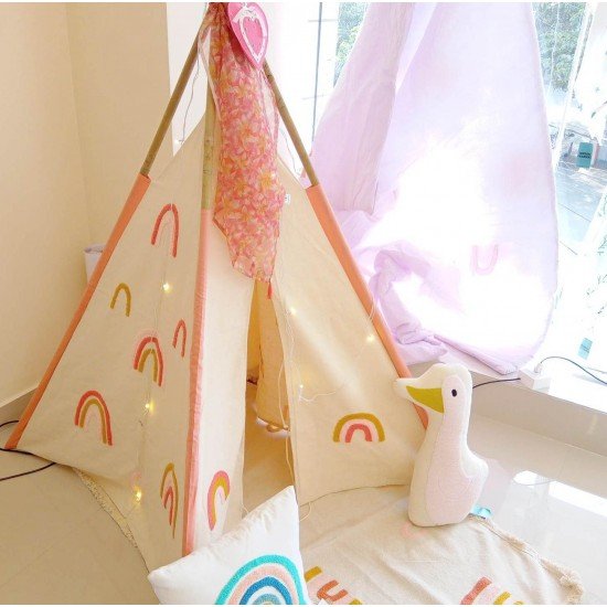 Rainbow embroidered Teepee tent