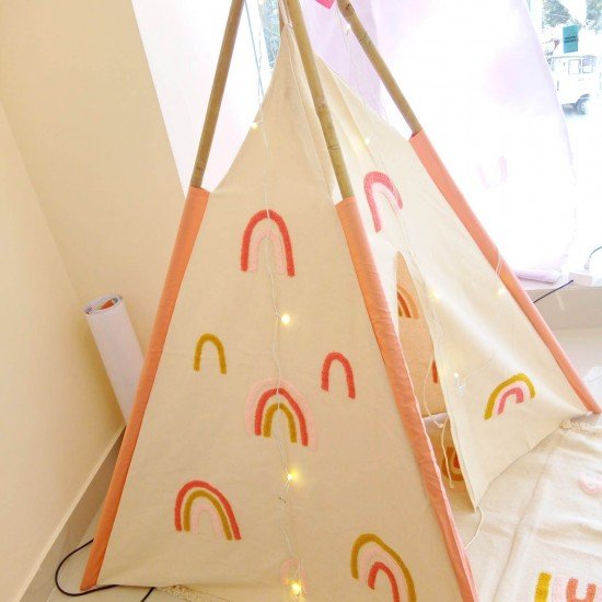 Rainbow embroidered Teepee tent