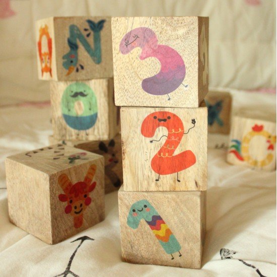 Alphabets & Numbers Wooden Blocks