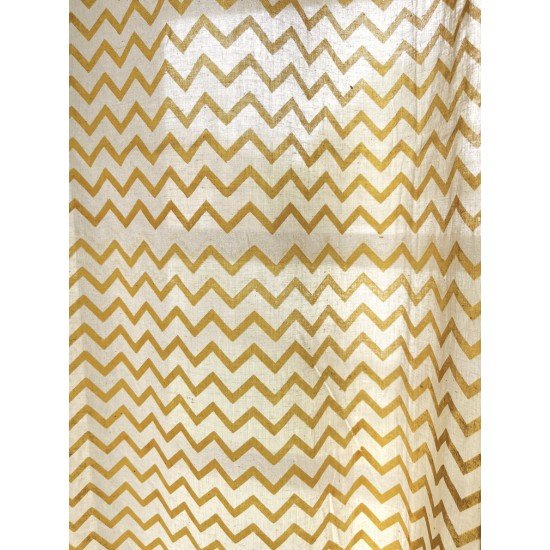 Zig Zag Mustard Printed Curtain