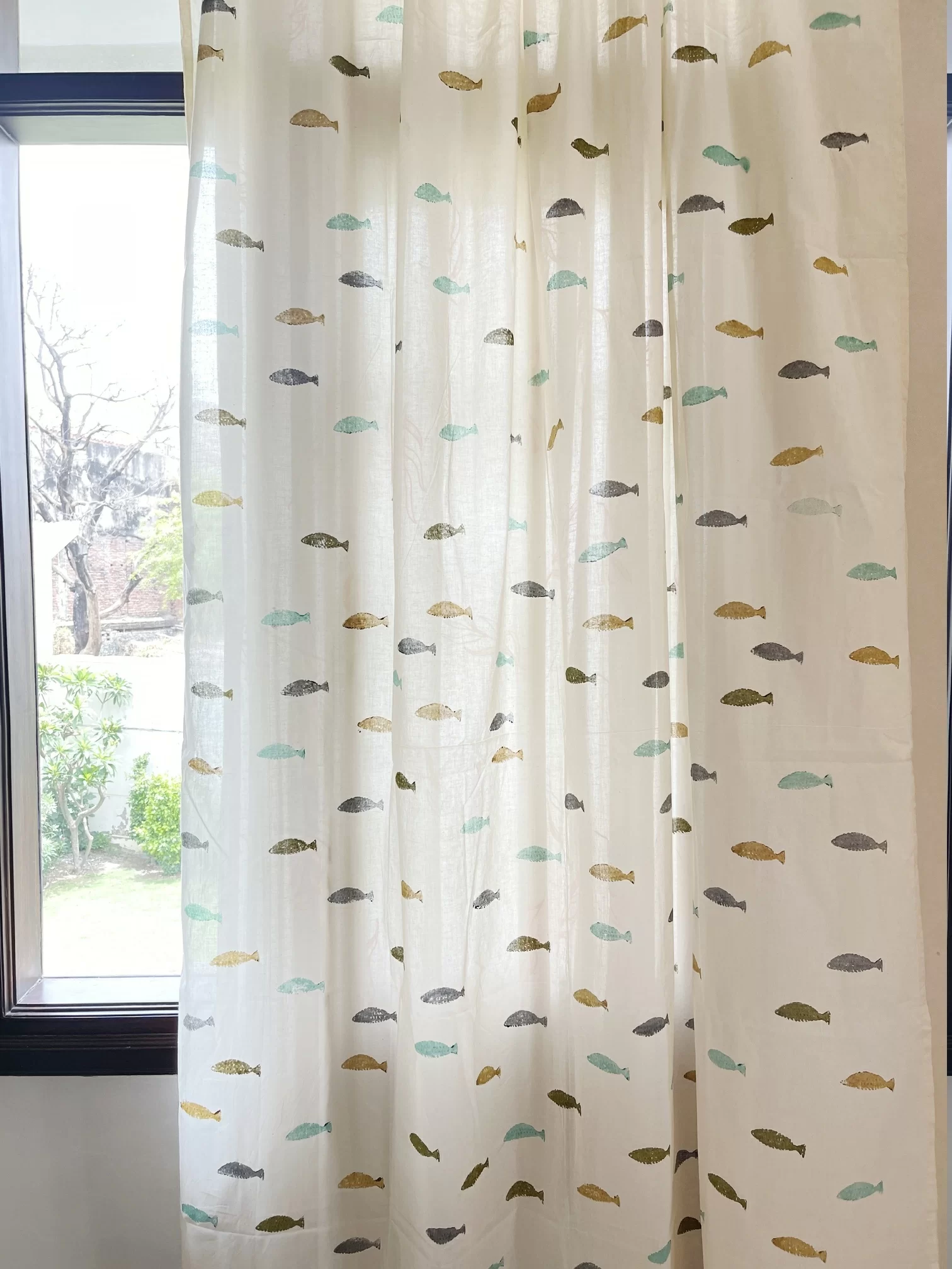 Fishes Block Print Curtain