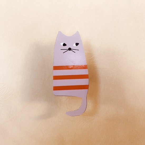 Red Stripes Cat Wall Hook