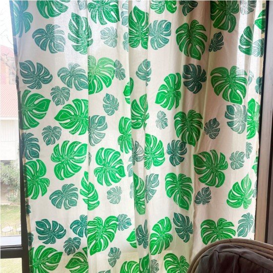 Monsterat Leaf Printed Curtain 