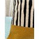 Stripes and Mustard Embroidered Cushion