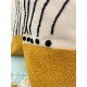 Mustard Circles Stripes Embroidered Cushion