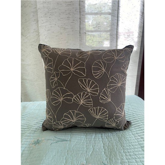 Lotus leaf Embroidered Cushion