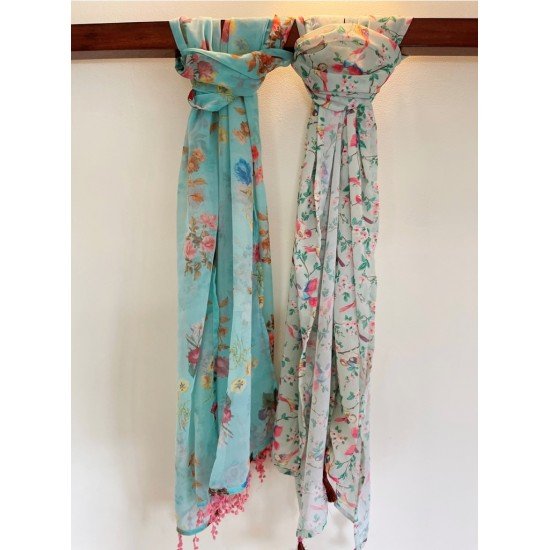 Florals and Bird Scarf