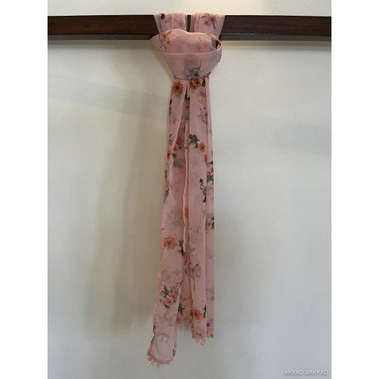 Flowers on Pink Scarf