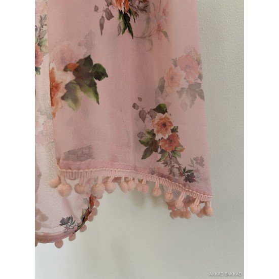 Flowers on Pink Scarf