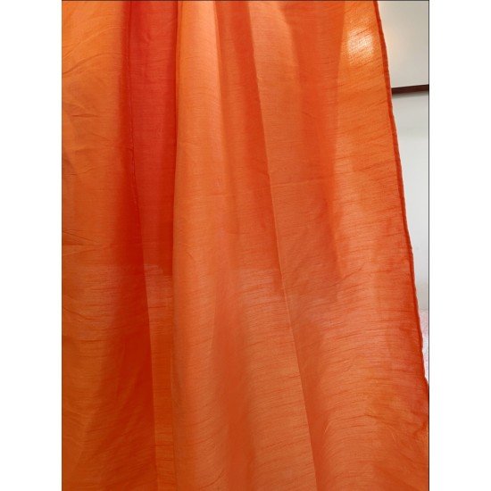 Solid Orange Art silk Curtain