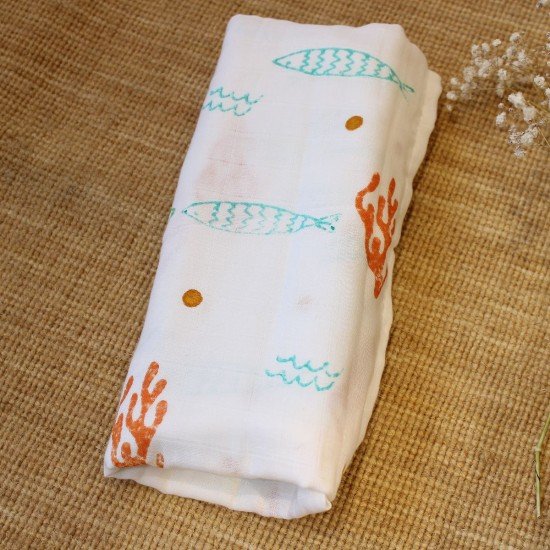 Fishes Block Swaddle