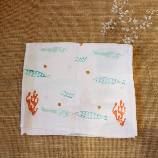 Fishes Block Swaddle