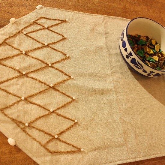 Geo Chambray Shell Table Runner