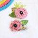 Pink Flower handmade Hair Clip (set of 2)