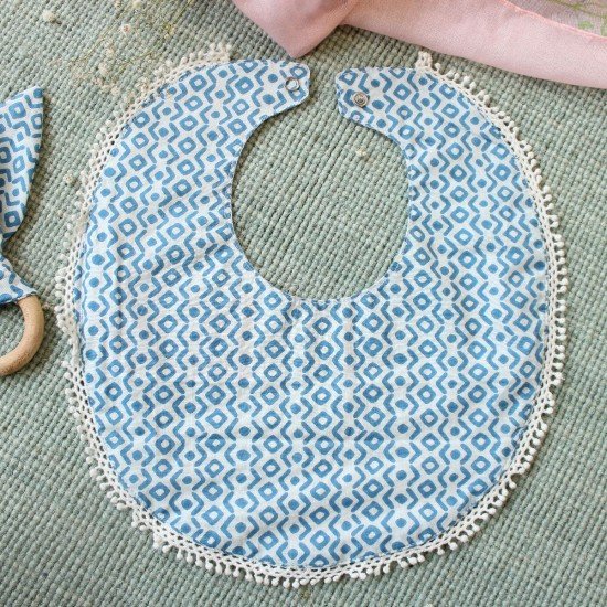 Blue Geo Printed bib