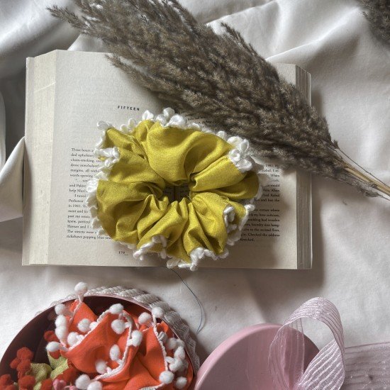 Mustard Lace Scrunchie