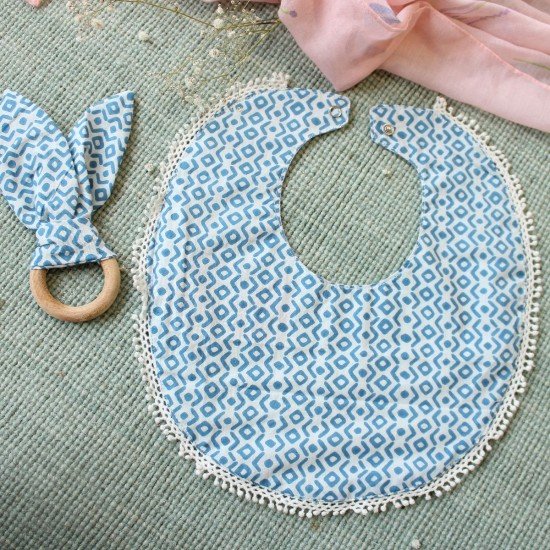 Blue Geo Printed Teether