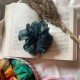 Green flower Organza Scrunchie