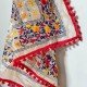 Red Dormo Embroidered Phulkari Scarf 