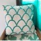 Arch Sea Blue Embroidered Cushion