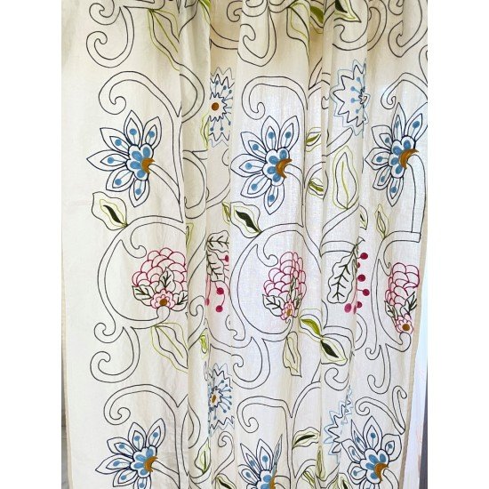 Grape Vine Embroidered Curtain