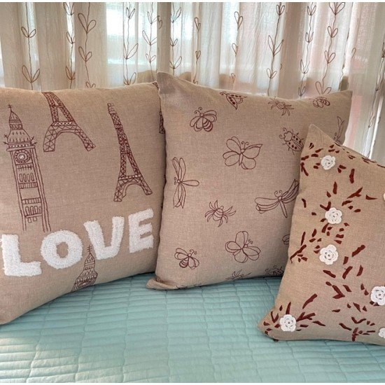 Love Chambey Embroidered Cushion