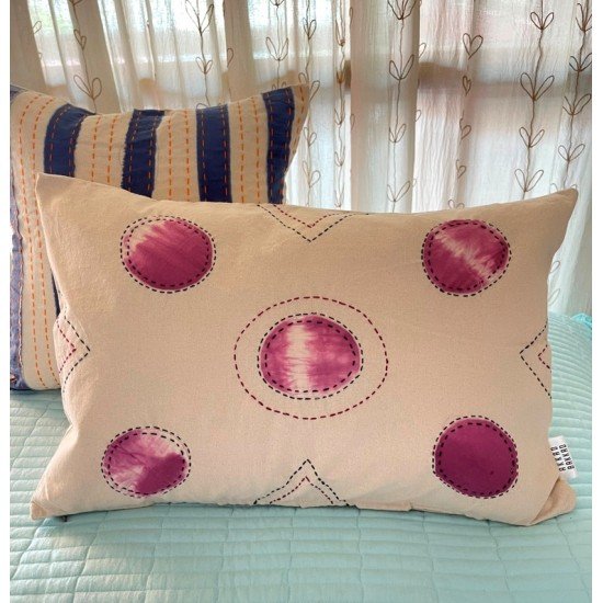 Circle Katha Tie n Dye Rectangle Cushion