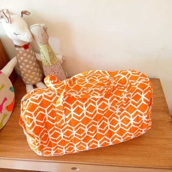 Orange Diamond Duffle Bag