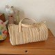 Taupe Stripes Duffle Bag