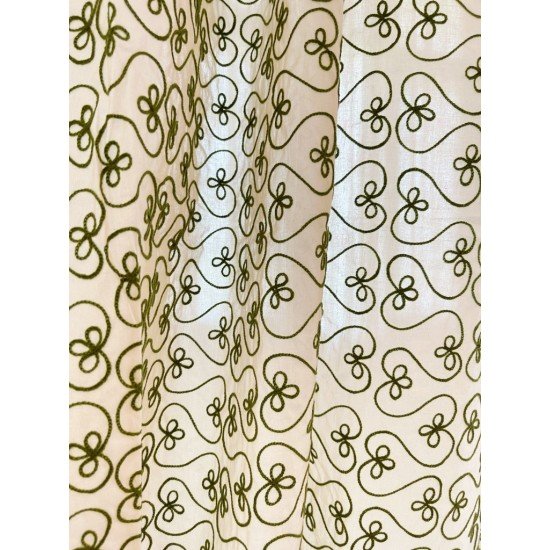 Olive Celtic Embroidery Curtain