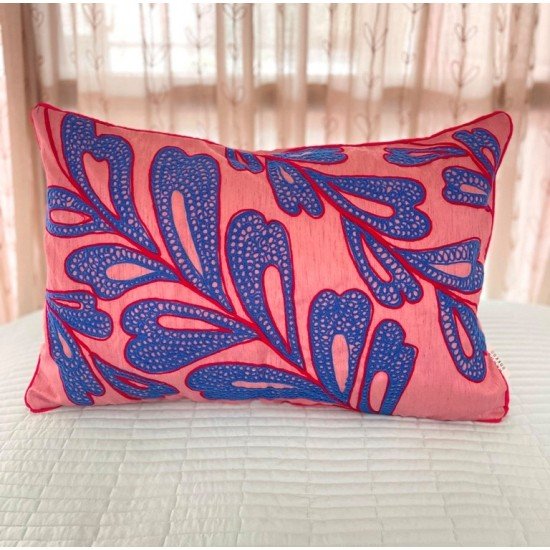 Fig Leaf Embroidered Cushion 