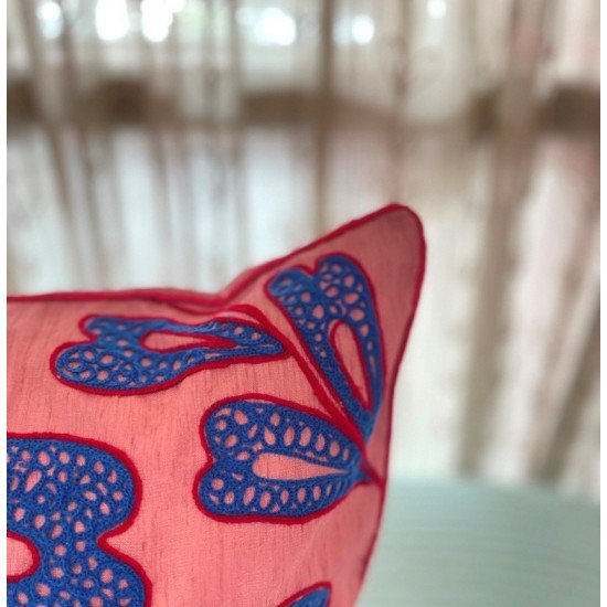 Fig Leaf Embroidered Cushion 