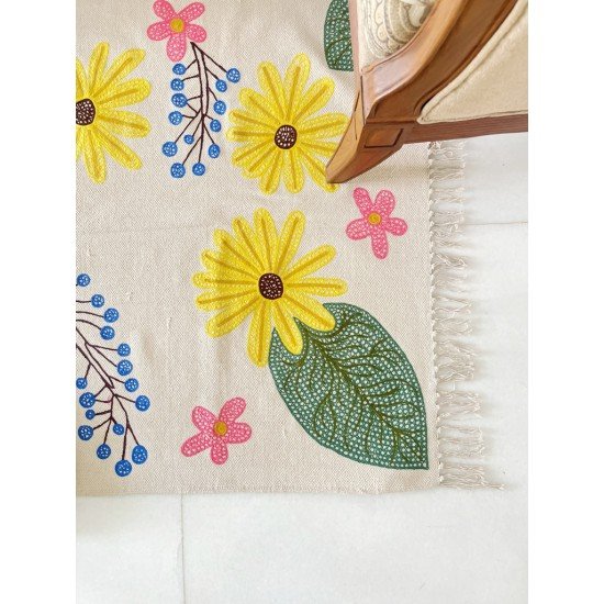 Sunflower multi Embroidery Rug