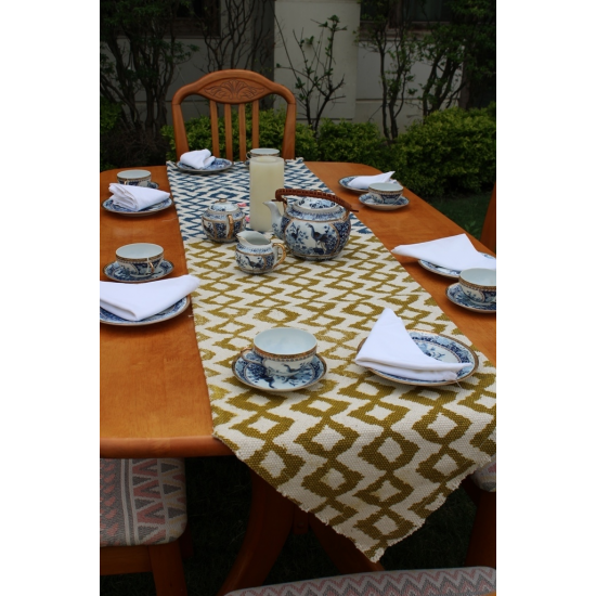 Dual Ikat printed Table Runner