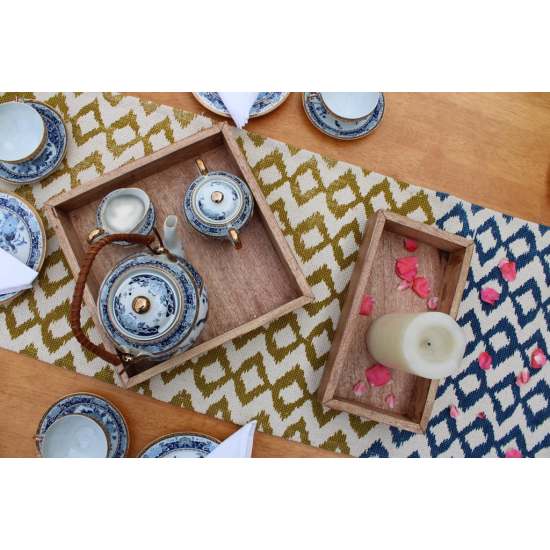 Dual Ikat printed Table Runner