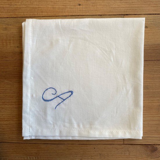 Embroidered Initials Napkins  (set of 6)