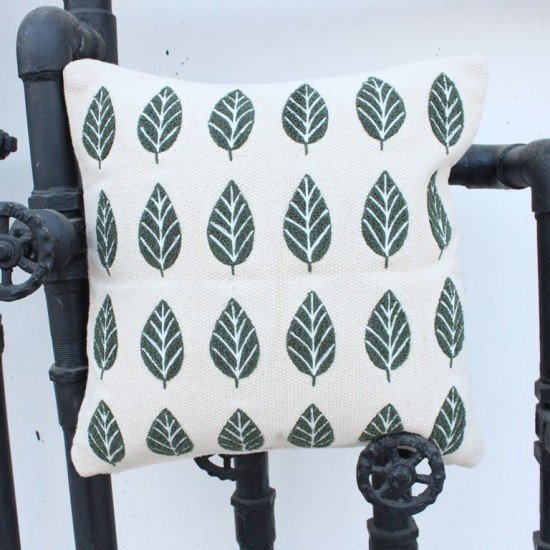 Leaf embroided Cushion