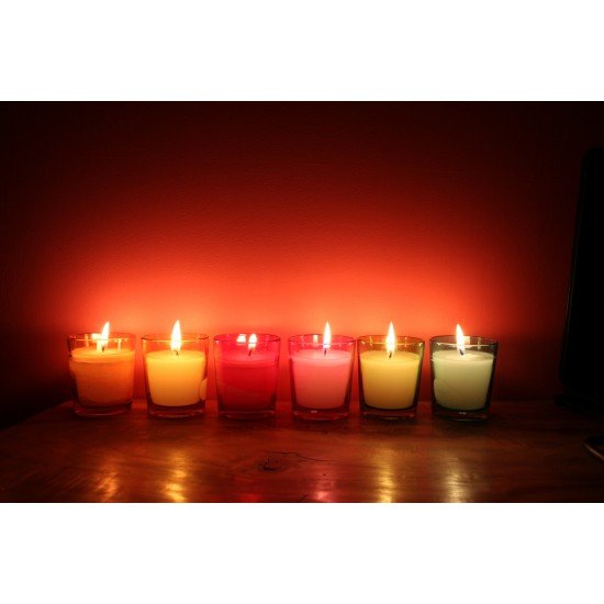 Scented Glass Candles (Set Of 6)