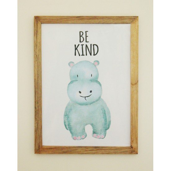 Be Kind Hippo Wall frame