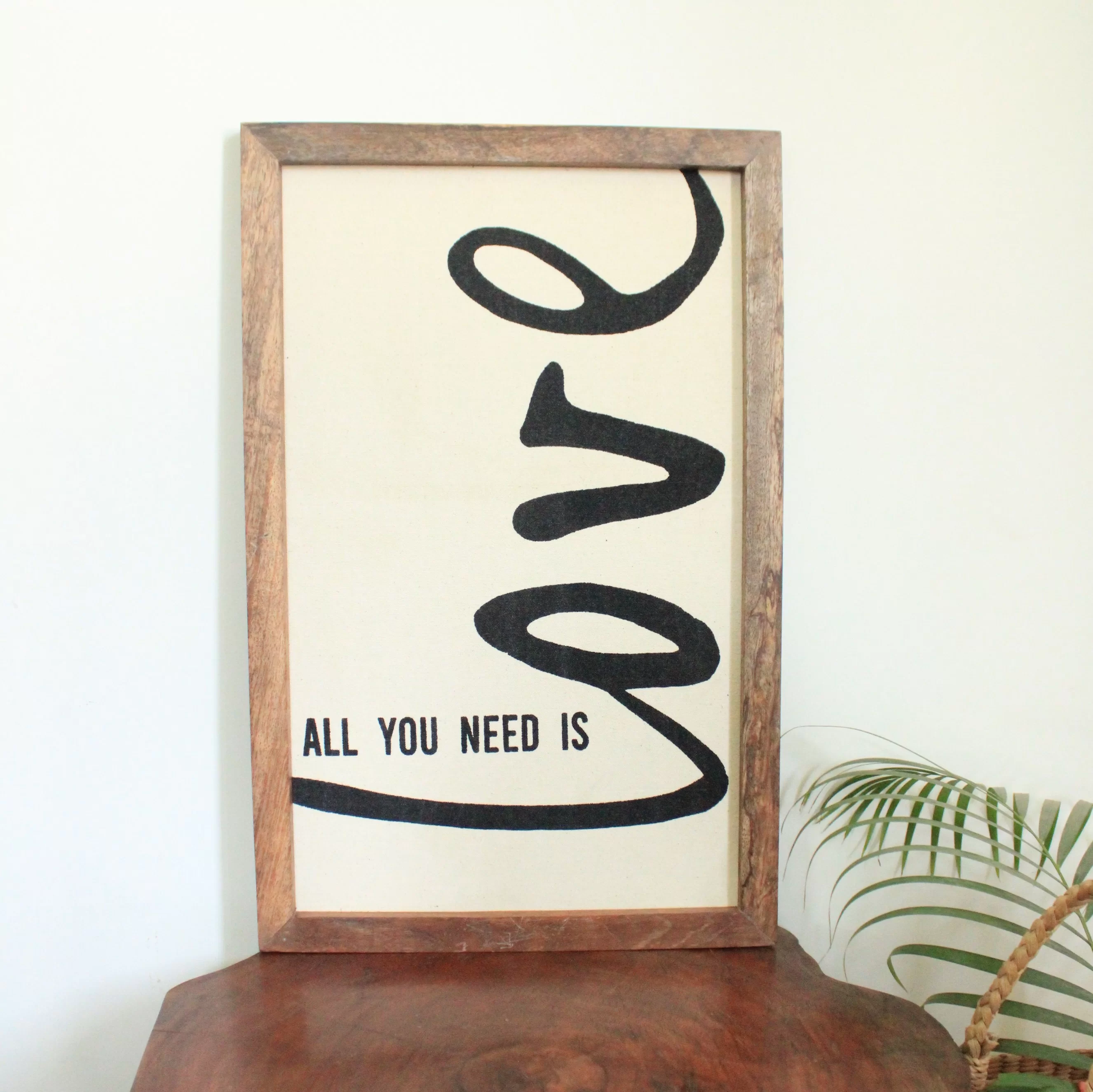 All You Need Is Love - Wood Framed Sign - Country Marketplace