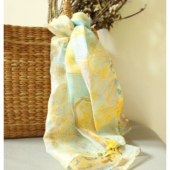 Marble print Yellow Scarf