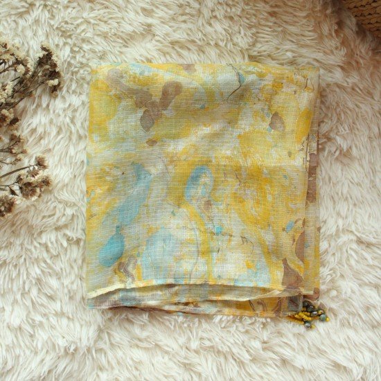 Marble print Yellow Scarf