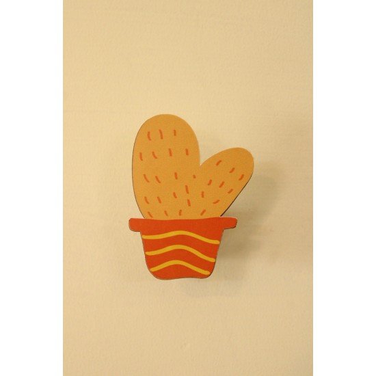 Orange Pot Cactus Wall Hook