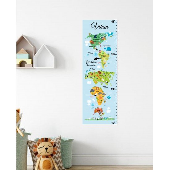 World Map Height Chart