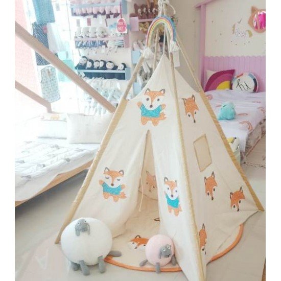 Fox embroidered Teepee tent