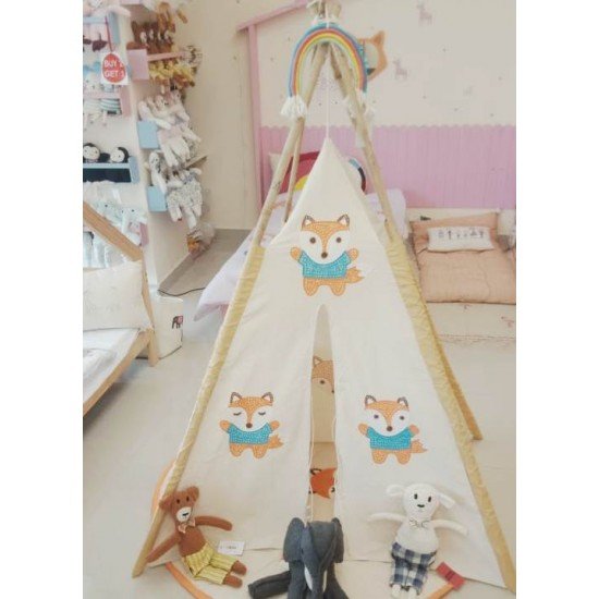 Fox embroidered Teepee tent