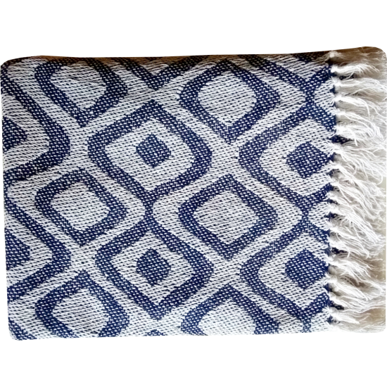 Blue Geometric Throw