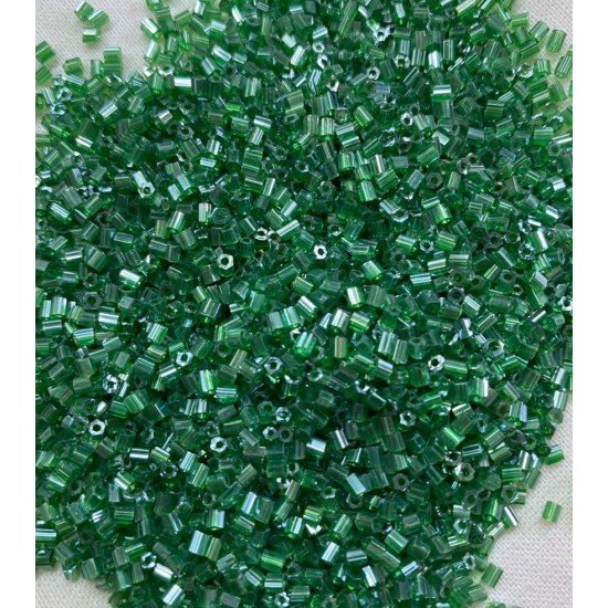 Green coloured bugle Beads