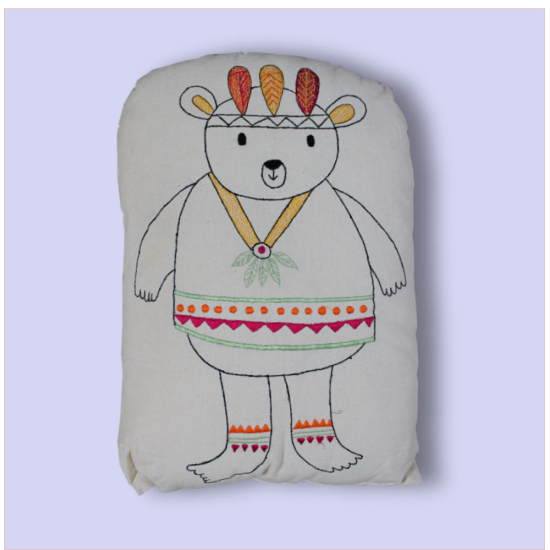 Red Indian Bear cushion