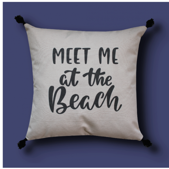Meet me at the beach cushion
